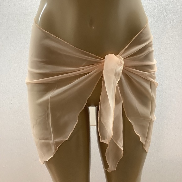 Zuliana Peach Sarong With Lettuce Trim. Made in USA. New With Tags - Picture 1 of 4